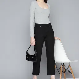 Chemistry Women Black Straight Fit Stretchable Jeans-image-20