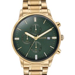 Sonata Men Embellished Dial & Stainless Steel Bracelet Style Straps Analogue Watch 77145YM01-picture-9