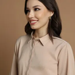 Allen Solly Beige Regular Fit Formal Shirt image 4