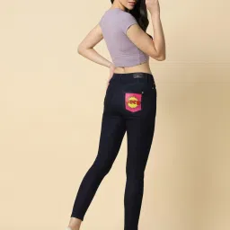 Allen Solly Navy Cotton Printed Mid Rise Jeans image 4