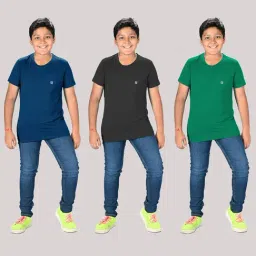 Lux Nitro Boys Green Solid T-Shirt (Pack Of 3)-image-16