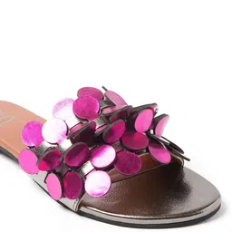 CHY Self Design Open Toe Flats image 3