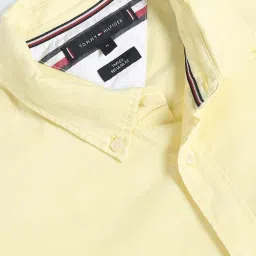 Tommy Hilfiger Yellow Tulip Cotton Regular Fit Shirt image 4