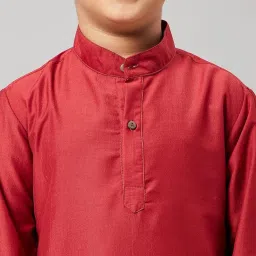 StyloBug Boys Maroon Kurta Set image 4