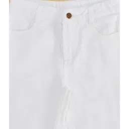 Pantaloons Junior White Solid Trousers image 4