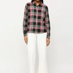 Pepe Jeans Black & Pink Cotton Chequered Shirt image 4