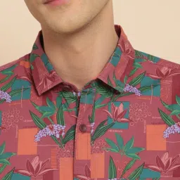 Allen Solly Jeans Lilac Cotton Regular Fit Printed Shirt image 4