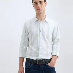 Pepe Jeans White Cotton Regular Fit Striped Shirt image 4