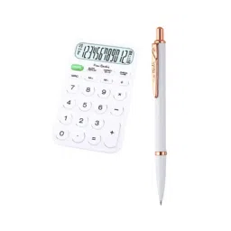 Pierre Cardin White Stallion Set Calculator & Ball Pen White, 8901765035820 image 2