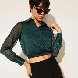 Only Green Polka Dot Shirt image 4
