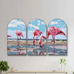 Myntra Elegant Homes Multicoloured Set of 3 Piece MDF Birds and Animals Wall Paintings image 2