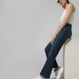 Only Dark Blue Blended Regular Fit High Rise Jeans image 4