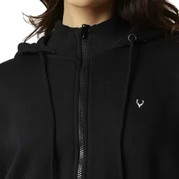 Allen Solly Black Regular fit Solid Hooded Sweatshirts image 4