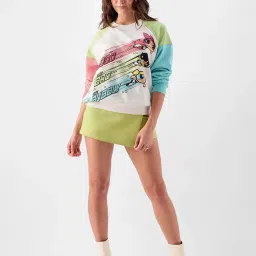 The Souled Store White Cotton Printed Sweatshirt image 4