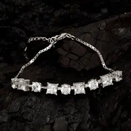 Clara Enzo 92.5 Sterling Silver Swarovski Zirconia Bracelet-picture-23
