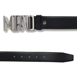 Antony Morato Black Leather Textured Waist Belt image 4