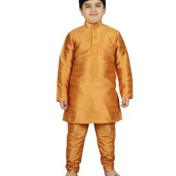 SG Yuvraj Kids Gold Solid Kurta with Churidars-picture-44
