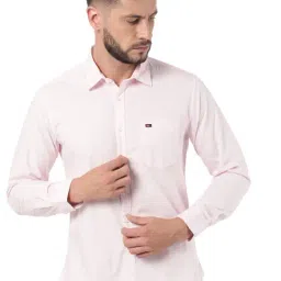 AD by Arvind Pink Slim Fit Solid Shirt-image-21