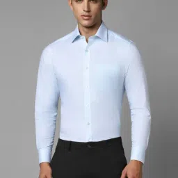 Louis Philippe Blue Cotton Regular Fit Texture Shirt-image-42