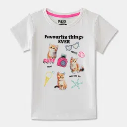 R&B Kids White Graphic Regular Fit T-Shirt-picture-17