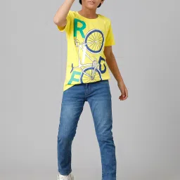 Under Fourteen Only Kids Blue Solid Jeans image 4