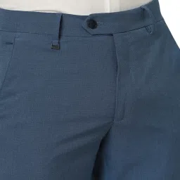 Van Heusen Blue Slim fit Solid Trousers image 4