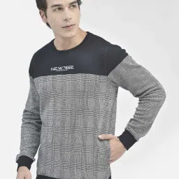 Crimsoune Club Navy Blue Regular Fit Colour Block Sweatshirt image 4