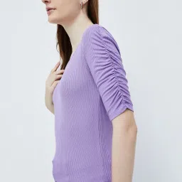 Ginger by Lifestyle Purple Striped Top image 4