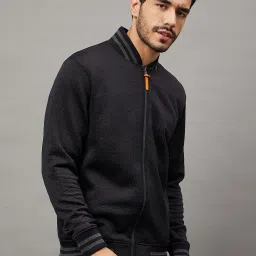 Club York Black Regular Fit Self Pattern Sweatshirt image 4