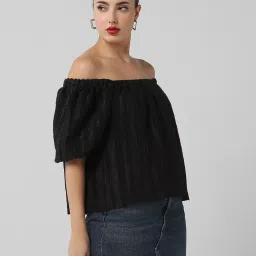 showoffff SHOWOFF Black Solid Short Sleeves Top image 4