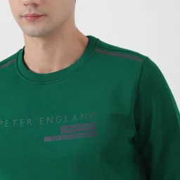 Peter England Green Slim Fit Sweatshirt image 4