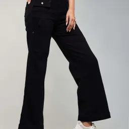 DOLCE CRUDO Black Plain Jeans image 4