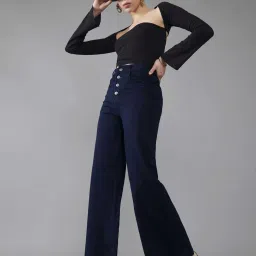 DOLCE CRUDO Blue Plain Jeans image 4