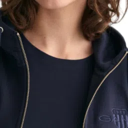 Gant Navy Regular Fit Hoodie image 4