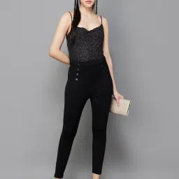 Ginger by Lifestyle Black Mid Rise Slim Pants image 4