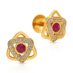 Malabar Gold and Diamonds 22k BIS Hallmark Yellow Gold Stud Earrings for Women-picture-34