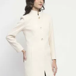 MADAME Off White Solid Coat image 4