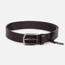 Allen Solly Brown Leather Waist Belt for Men with Pouch image 4