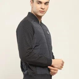 Rock.It Navy Blue Regular Fit Quilted Bomber Jacket image 4