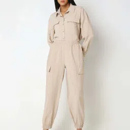 Vero Moda Beige Plain Trousers image 4