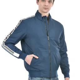 Numero Uno Blue Regular Fit Striped Jacket image 4