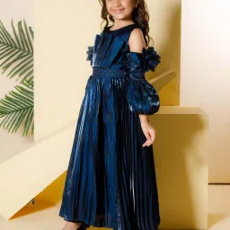 Peppermint Kids Teal Blue Polyester Flared Fit 1 Gown image 4