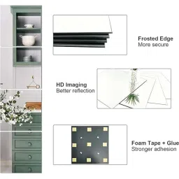 The Artment Silver Acrylic Reflect Full Length Rectangle Unbreakable Wall Mirror - Set of 4 image 4