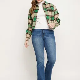 MADAME Green Chequered Jacket image 4