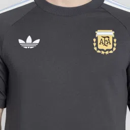 adidas Black Regular Fit Striped Argentina Beckenbauer T-Shirt image 4