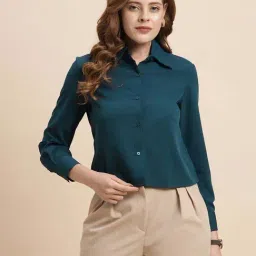 SELVIA Blue Plain Shirt-picture-19