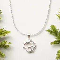 Taraash 925 Sterling Silver Combo Spiritual Om Pendant Chain Gift For Unisex-image-39