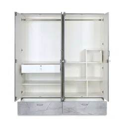 Nilkamal Marbito 4 Door Wardrobe With Mirror (White) image 4