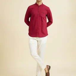 Manyavar Men Splendour Men Mandarin Collar Short Kurta image 2