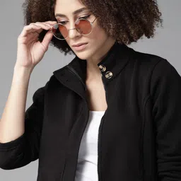 Roadster Women Black Solid Tailored Jacket-picture-31